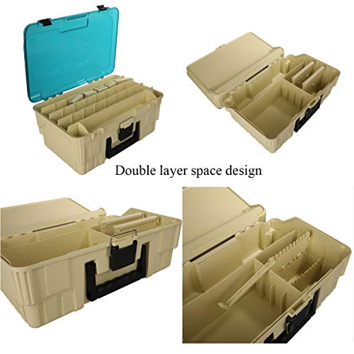 BYDBNR Angelkasten, Große Kapazität Double-Layer-Mehrzweck-Fanggeräte Toolbox Fanggeräte Zubehör Aufbewahrungsbox – Bild 5