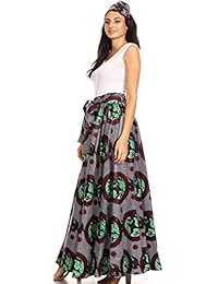 Pantalones de dama con estampado de Ankara africano, cintura elástica