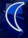 AIZESI Moon Light Night Moon Lamp Luna Neon Light Sign,Neon Lamps,Moon Kids Decor Moon Neon Room Wall Decoration for Girls Bedroom,Living Room,Christmas,Party as Kids Gift(Blue)