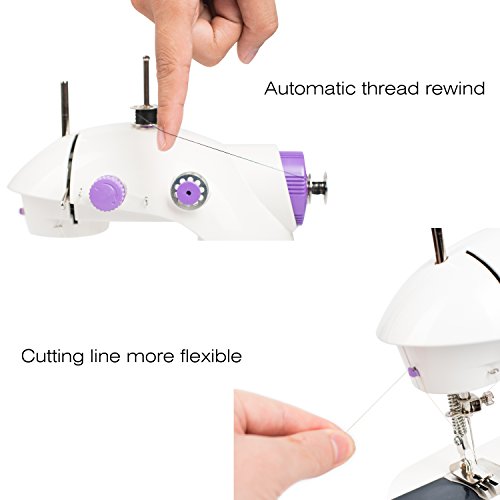 Portable Sewing Machine, Amado Professional Handheld Sewing Machine with Adjustable 2-Speed Double Thread