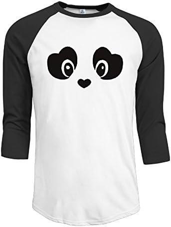 Cute Panda Print Men's Crazy Tops 3/4 Sleeve Tee Shirt