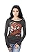 Harley-Davidson Womens Skins and Grins Flaming Skull With Rhinestones Long Sleeve (Large)