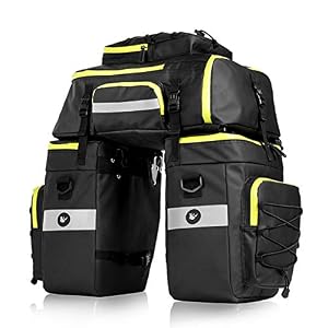 Rhinowalk Waterproof Bike Pannier Bags 3 in 1 Bicycle Rear Seat Truck Bag Cycling Storage Panniers with Rain Cover