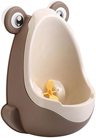 Lowmany Cute Frog Potty Training Urinal for Boys with Funny Aiming Target-Brown