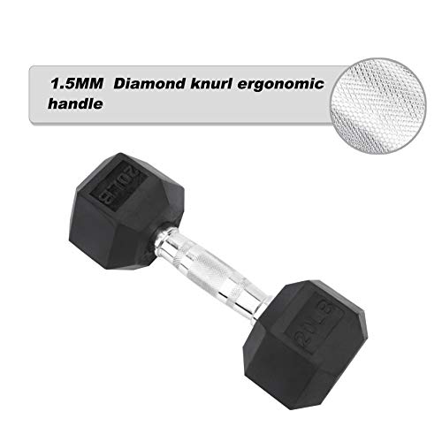Weight Dumbbells, Cast Iron Dumbbells, Hex Rubber Dumbbells 15 lb, 20
