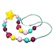 KongNai Teething Necklace Focused Kids with Special Needs | Silicone Chew Necklace with Heart Beads To Chew | Sensory Teether Pendant for Your Teething Babies