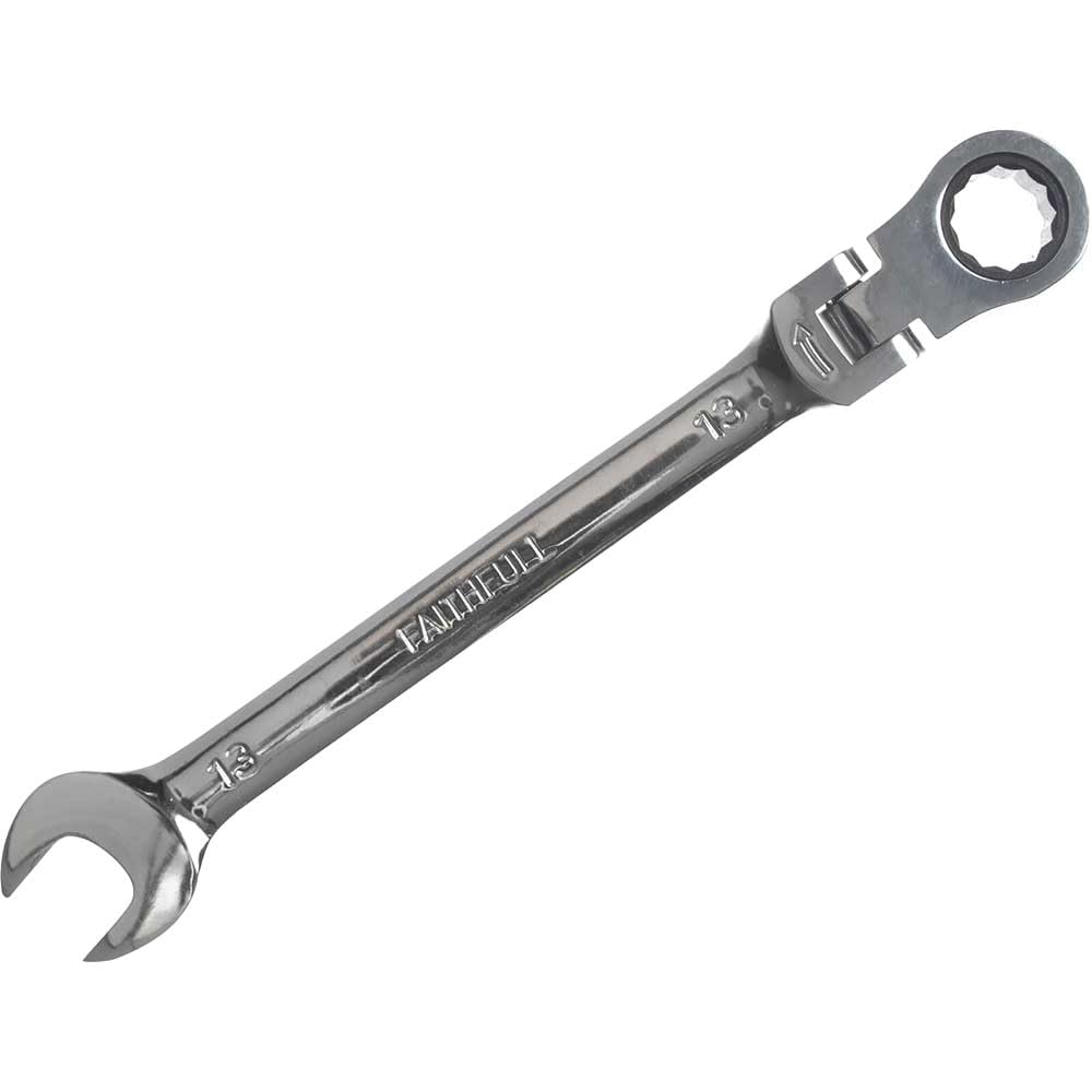 Faithfull SPARAT13 Flex Head Ratchet Combination Spanner, 13mm