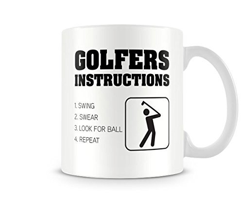 Behind The Glass - Golf Instructions - Printed Funny Mug - Great Gift/Present Idea, Ceramic, 11fl.oz.