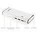 POWERADD 10000mAh Portable Charger External Battery Power Bank with 3 Smart USB Outputs and Flashlight for iPhone 7S 6S 6 Plus, iPad Air/Mini, Samsung Galaxy, Smartphones and Tablets - White