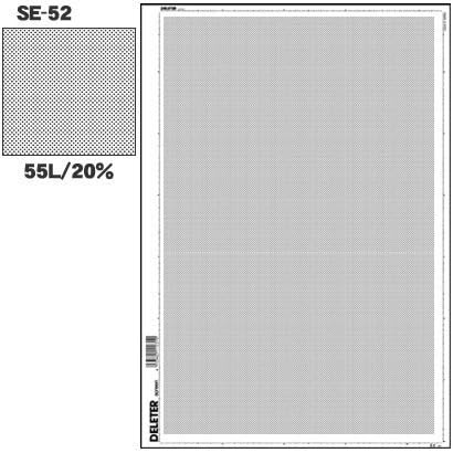 Deleter Screen Tone SE-52 [Dot Pattern 55L/20%] [B4 Size: 362 x 253 mm (14.25" x 9.96") ] for Comic Manga Illustration