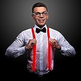 Red LED Light Up Suspenders