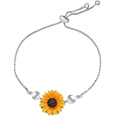 RUIZHEN Simulate Pearl Sunflower Bracelet Boho Women Adjustable Bracelet