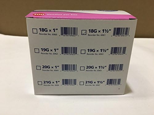 Dispensing Needles 18G X 1 1/2” Dynarex 6961 ; Disposable Sterile; Luer Lock / Slip; Individual Packaged; 100 Needle/Box, Needles Only