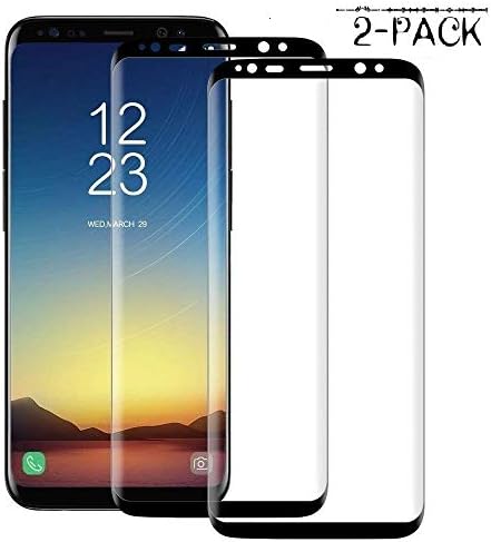 Galaxy S8 Screen Protector Glass, AreQwer 3D Curved Dot Matrix Full Screen Samsung Galaxy S8 Tempered Glass Screen Protector (5.8") 2017 with Easy Application Tray (NOT S8 Plus) (Case Friendly)