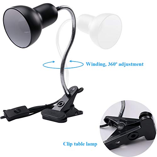 Desk lamp,360° Rotation Clip on Lamp Portable Book Reading Light,Clamp