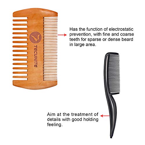 TecUnite 4 Pieces Beard Trimming Scissors Set, Grooming Scissors for Men and Mustache Beard Comb Beard Grooming Trim… - Image 4