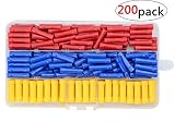 WMYCONGCONG 200 PCS Insulated Straight Wire Butt Splice Terminals Electrical Crimp Connector Assortment Kit