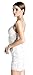 Miss ord Women's Bra Sleeveless Strappy Mini Dress with Lace Beige Small