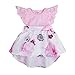 Newborn Infant Baby Girls Dress Floral Flutter Lace Sleeve Dresses Ruffle Romper Skirts Summer Clothes