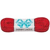 Derby Laces Red 108 Inch Waxed Skate Lace for Roller Derby, Hockey and Ice Skates, and Boots