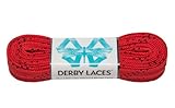 Derby Laces Red 108 Inch Waxed Skate Lace for Roller Derby, Hockey and Ice Skates, and Boots