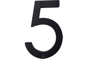 HOMUS 6-inch Black Modern House Numbers, Floating Flush Wall Mount with Screw Set, Home Address Number for Garden Door Mailbox, Easy to Install, 911 Visibility Signage[5]