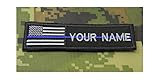 USA FLAG CUSTOM NAME TEXT THIN BLUE LINE POLICE EMBROIDERED Morale Patch Hook Backing 4X1