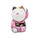 THY COLLECTIBLES Hand Painted Feng Shui Mini Maneki Neko Lucky Cat Pink