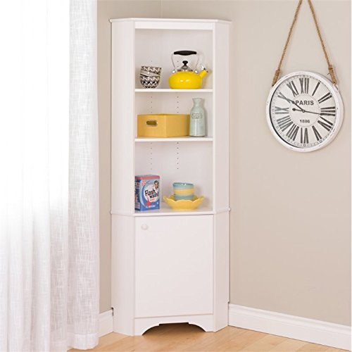 Atlin Designs Tall Corner Storage in Elite White