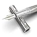Wordsworth & Black Fountain Pen Set[Silver Chrome]-Medium Nib-Journaling and Calligraphy-Smooth Writing Pens- 6 Free Ink Cartridges & Ink Refill Converter-Luxury Gift-Perfect for Men & Women
