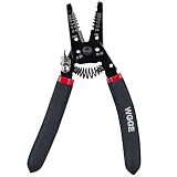 WGGE WG-013 Wire Stripper and Cutter 7'',Cuts, strips wire and loops 10-20 AWG Solid and (0.8-2.6mm) Stranded