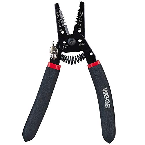 WGGE WG-013 Wire Stripper and Cutter 7'',Cuts, strips wire and loops 10-20 AWG Solid and (0.8-2.6mm) Stranded - Thumbnail 7