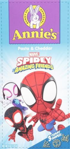 ANNIE’S MARVEL SPIDEY AND HIS AMAZING FRIENDS MACARONI AND CHEESE, PASTA AND CHEDDAR, 6 OZ