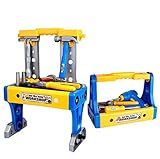 BFULL Kids Tool Set, Realistic Tools & Electric Drill Pretend Play, 70PCS Deluxe Toy Workbench Set & Kids Construction Workshop Preschool Toys for Ages 3 and Up