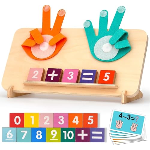 AM ANNA Kids Math Manipulatives Homeschool Supplies, Preschool Learning Toys for Toddlers 2-4 Years, Math Game Number Blocks Montessori Toys for 3 4 5 Year Old Boys Girls Preschool Kindergarten