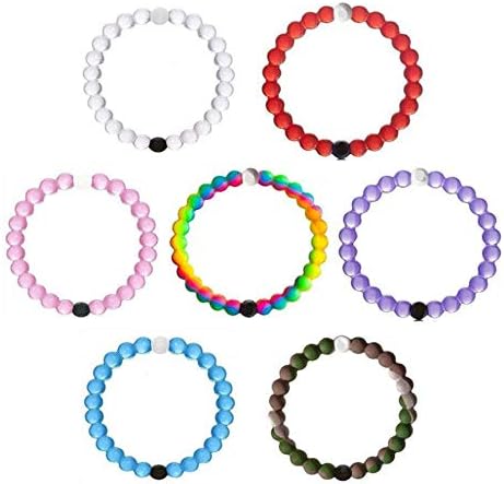 LOK Silicone High Transparent Beaded Bracelet Black and White Beads 7 Colors