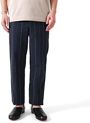 Amazon Co Jp Still By Hand スティルバイハンド リネン ストライプ イージーパンツ Pt031 テーパードパンツ 麻 メンズ 服 ファッション小物