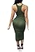 Bess Bridal Women's Sexy Vest Fold Slim Bodycon Midi Tight Long Party Tank Dress