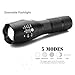 Shenboxun 900lumens LED Focus Flashlight,5 Adjustable Modes Zoomable LED Tactical Flash light Torch Lamp Aluminum LED Flashlight Lighting Lamp (battery Not Included)
