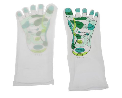 Deluxe Comfort Women's Smart Step Moisturizing Spa Socks, One Size Fits All – Reflexology Single Toe Design – Helps Prevent Dry Skin – Far East Healing Principles – Socks, White