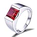 Jewelrypalace Men's 3.4ct Square Created Red Ruby 925 Sterling Silver Ring