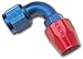 RUSSELL/EDEL 610180 Red/Blue Anodized Aluminum -10AN 90-Degree Hose End