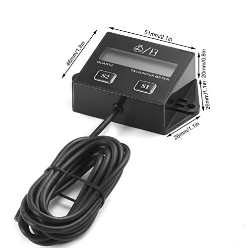 High Performance Car Digital Engine Tach Tachometer Hour Meter Inductive for Motorcycle Car Motor Stroke Engine - Thumbnail 6