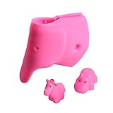 Bath Spout Cover - Faucet Cover Baby - Tub Spout Cover Bathtub Faucet Cover for Kids -Tub Faucet Protector for Baby - Silicone Spout Cover Pink Elephant - Kids Bathroom Accessories