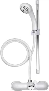 Croydex Bath Shower Mixer Set White & Chrome 430mm AB220022 view 1