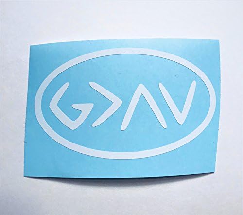 God is Greater | White Vinyl 2 Pack | Decal Stickers Romans 8:28
