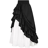 Women Victorian Skirt with Multi-Layer Ruffles Vintage Medieval Renaissance Skirts