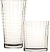 Circleware Windowpane Huge Set of 16, Heavy Base Drinking Glasses and Whiskey Cups Home & Kitchen Entertainment Glassware for Water, Beer, Juice, Ice Tea, Beverage Gifts, 8-16oz & 8-13oz