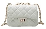 ILISHOP Women's Fashion Shoulder Bag Quilting Chain Cross Korean Ladies Handbag (White)