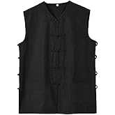 ZooBoo Men's Cotton Sleeveless Kung Fu Vest – Traditional Chinese Martial Arts Tank Top Tai Chi Wing Chun Wushu Shirt